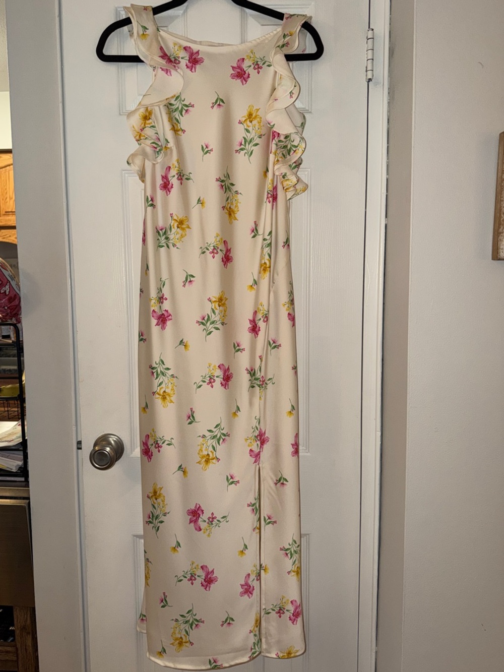 a new day Cream Floral Maxi Dress with Pink & Yellow Flowers